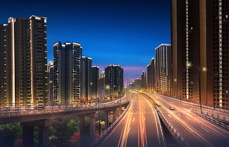 重慶市九龍坡區三條大道沿線夜景工程