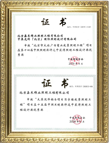 獲獎證書